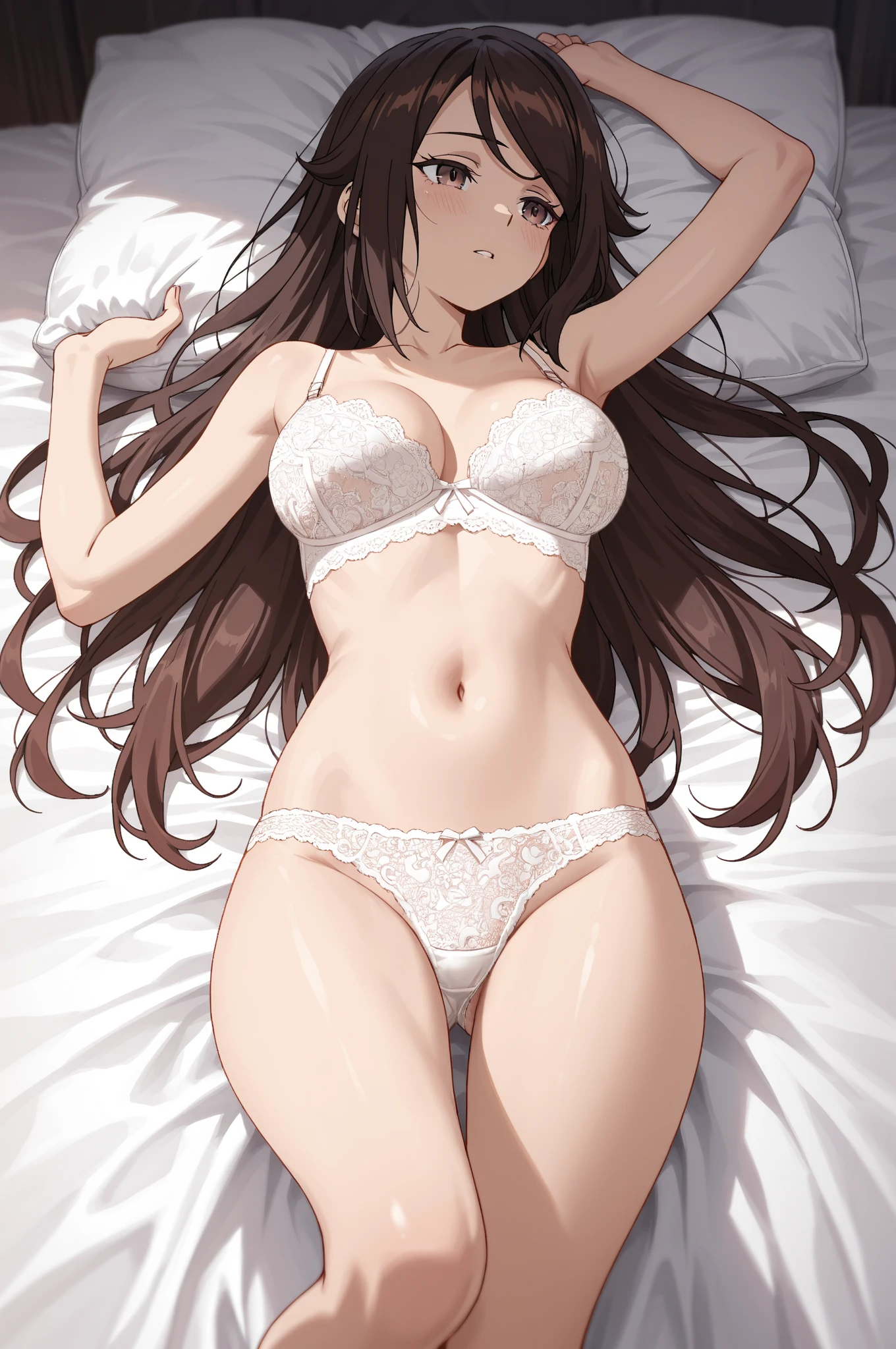Browsing Caution、Aoi Kanzaki、Half naked、Half-dressed、(((Lying in bed)))、彼女は白いLying in bed, Seductively moving her hips、Wide-open legs、I want a man、I want to have sex、It&#39;s okay to get pregnant、Open your mouth and stick out your tongue、drool dripping from the edges of the mouth、Drunk look、Sexual pleasure、Sweaty、vapor、Show off your crotch、Browsing Caution、