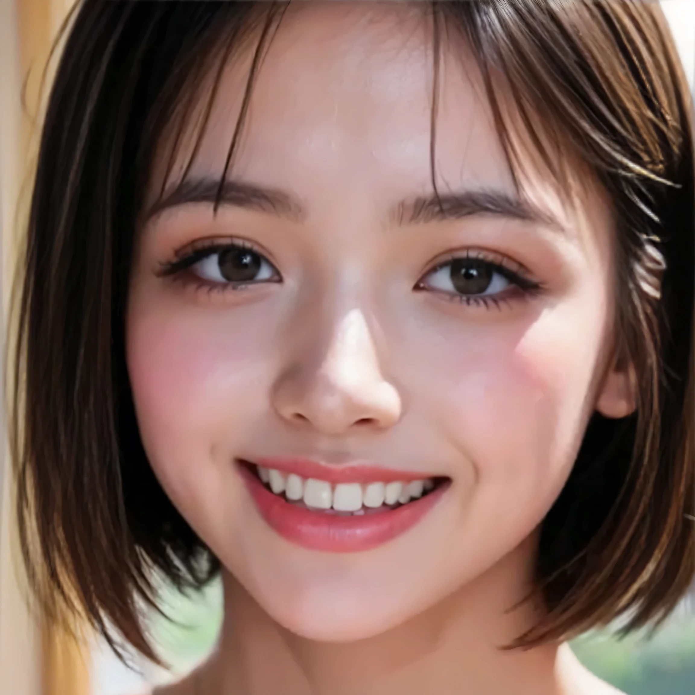 {{bust closeup photo taken in a bright bedroom:1.8}},{{Highest Quality:1.8}}}, {masterpiece:1.8}, {:1.8}},,{natural makeup:1.8},{{Extremely elaborate facial eyes:1.8}, {{ Beautiful White Skin：1.8 }}}, {Professional Lighting)}},{high-precision selection},{{{{Picture of a face above the chest:Nipples(red)Nipples}}}},{{high school girl:１６age :smile :small breasts：Areola（Pink）Areola}},,{red頬:1.6},,{{{{smile：{{{large double eyelids}}}：{{{mascara}}}：{{ { teardrop bag:1.8}}}:{{Long Lashes:1.8}}},,{{eyeshadow:0.8}},{{{{透けて見える白いタイトシャツ-Nipples:1.8}}}},{{bob cut::princess cut：ponytail:1.8}}