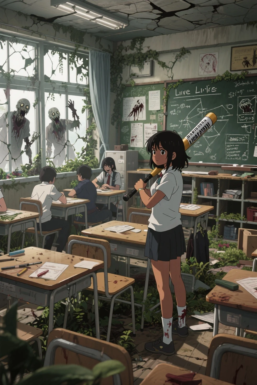 Anime film still quality, 16-year-old protagonist indian Girl with ...