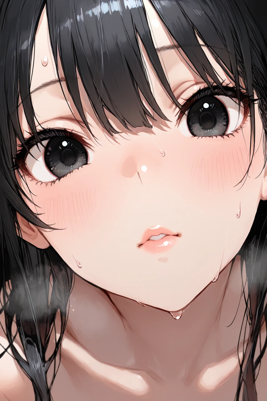 masterpiece, Best Quality, High resolution,, One girl, Open your mouth, Sticking out tongue,((a large amount of  on the face)),Completely 、Small breasts、、Realistic tongue、Very long tongue,(( in mouth:1.6))、((Flat chest:1.4))、((Lots of drooling:1.3)),((Grin)),Brat,Crouch down、Squat、