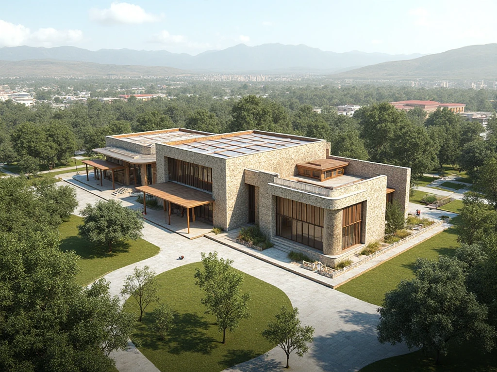 Masterpiece, high quality, best quality, authentic, super detail, outdoors, huts style modern, bietthuhn, white concrete wall, field landscape, sunset, gate road, pavement, grass, trees, blue sky, cloud, (day:1.1), realistic lighting