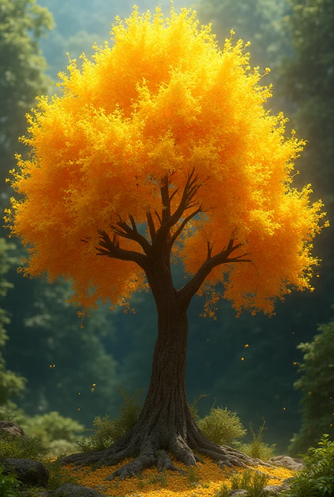 A flowering yellow ype tree - SeaArt AI