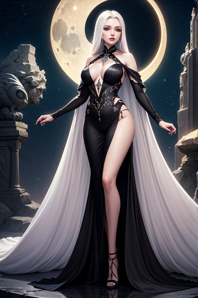 watercolor painting, (moonlight), (beautiful night sky with clouds), full body portrait of ((wet)), stunningly beautiful ( 2b nier : 1.5 ), wearing ((see through lace skirt)), (detailed face), deep cleavage , (view from_sides ) , messy, ornate, at A mountaintop fortress, home to a powerful sorcerer and his army of elemental golems, castle on top of a hill in the distance, by artist christophe young and by artist ilya kuvshinov,  <lora:LowRA_v20:0.25>