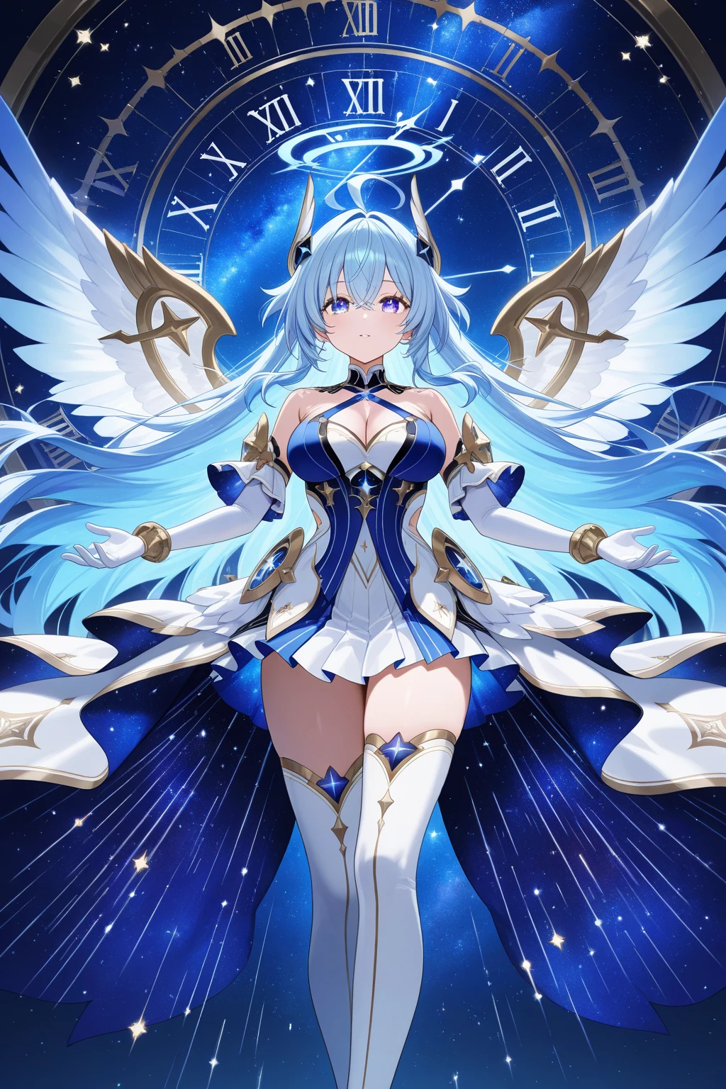 Highest quality,Highest Resolution,A beautiful metallic girl like Tsubasa Kazanari from Symphogear,Earth Behind,universe,Milky Way,