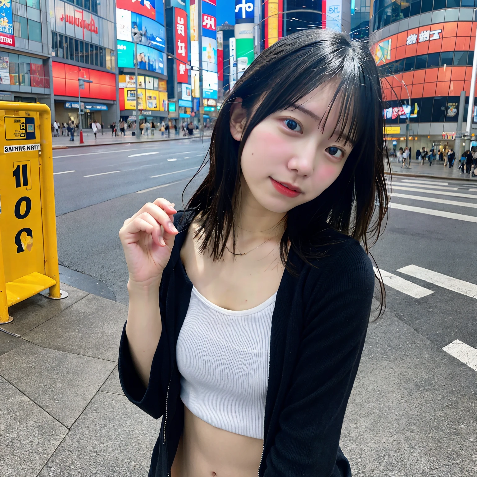 Portrait 1 Young Woman ,sf, Cute face,,Complex background punk, , Futuristic, Post-apocalyptic, dark, 薄dark光, ((masterpiece, Highest quality, )),((( through the gap in her clothes))),,(((Small ))),(((Small )))(((Six Pack Abs))),((( details))),The neon-lit streets of a cyberpunk metropolis, Ignoring the boundaries between reality and technology
