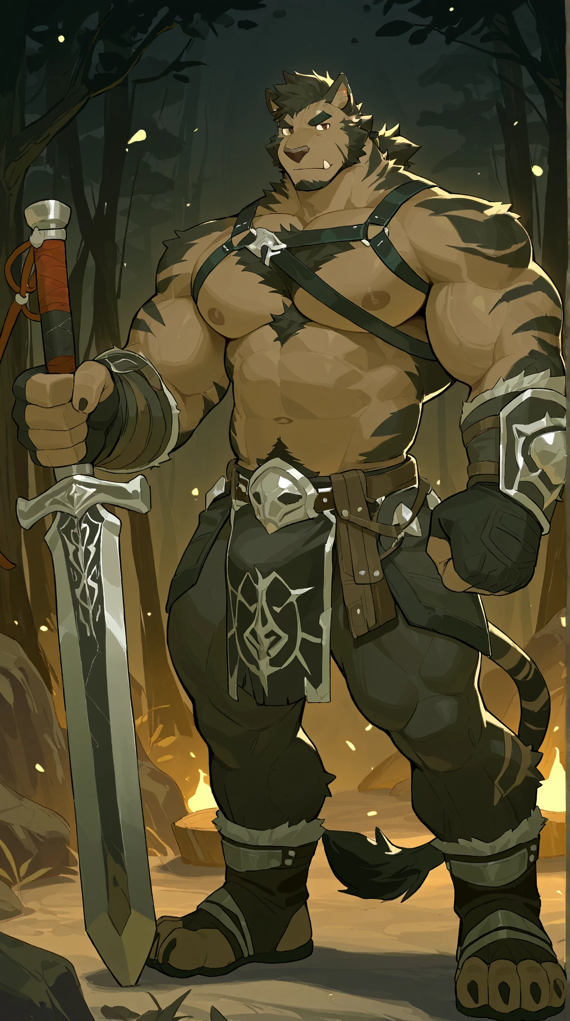 Solo ???? young anthro furry donkey donkey male mercenary medieval solider, slim endomorph muscular, anthro handsome gay shorter muzzle, handsome gay model male apperance, sword scars, worn out leather skimpy armament, low on ???? heavy leather belt, old very worn out skimpy dirty linen material jockstrap, old yellow dirty worn out stains on white sawn jockstrap, very visible "x" brown seam pattern on the jockstrap, studded skimpy armlets breastplate armor, skimpy breastplate, leather bondages, fingerless leather gloves, smelly unwashed furr, dirty body look, desert battlefield, standing in ???? fighting position, close view of full character