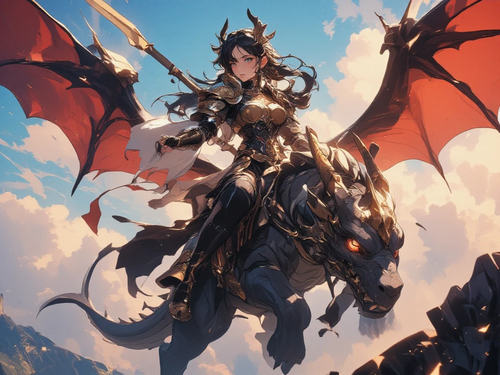 A girl touch the dragon head at the lake、the dragon kneel infront of her. Super hyper-realistic 8k photo, fantasy art design