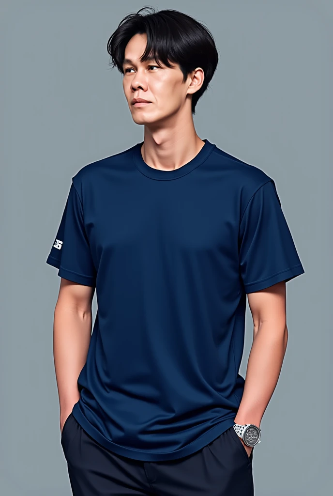 Masterpiece, best quality, High quality, วอลล์เปเปอร์ CG unity 8k ที่มีvery detailed, depth of field, HDR,,photorealistic,very detailed, 1 man sitting on a chair, Asia, black short hair, , (Thai , white shirt), blue cargo shorts, chest muscles, Big arm muscles, blood vessel, big muscles, Broad shoulders, looking at the audience, Balancing the eyes, (Make eye contact) (outside the building:1.3)