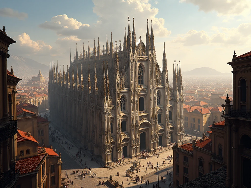 The Cathedral of Milan during the Renaissance on the 16th. century ...