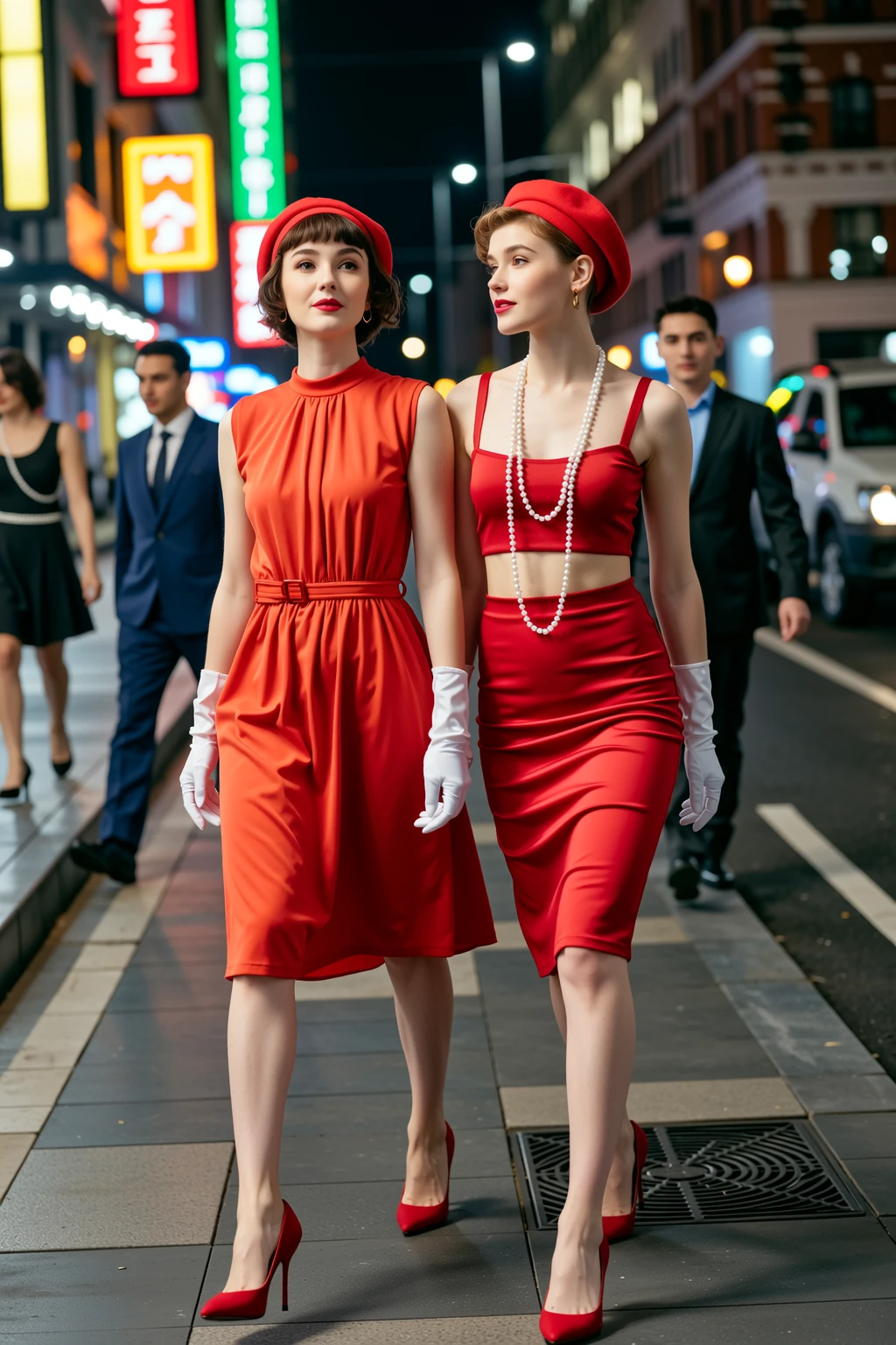 OL、Beautiful girl、Outstanding style、nice buddy、glamorous、、navy blue business suit、Skirt、Garter belt and black 30 denier stockings、High heels、office、standing、The whole body is visible, (mature woman), 45 years old, (black bob cut), very short hair