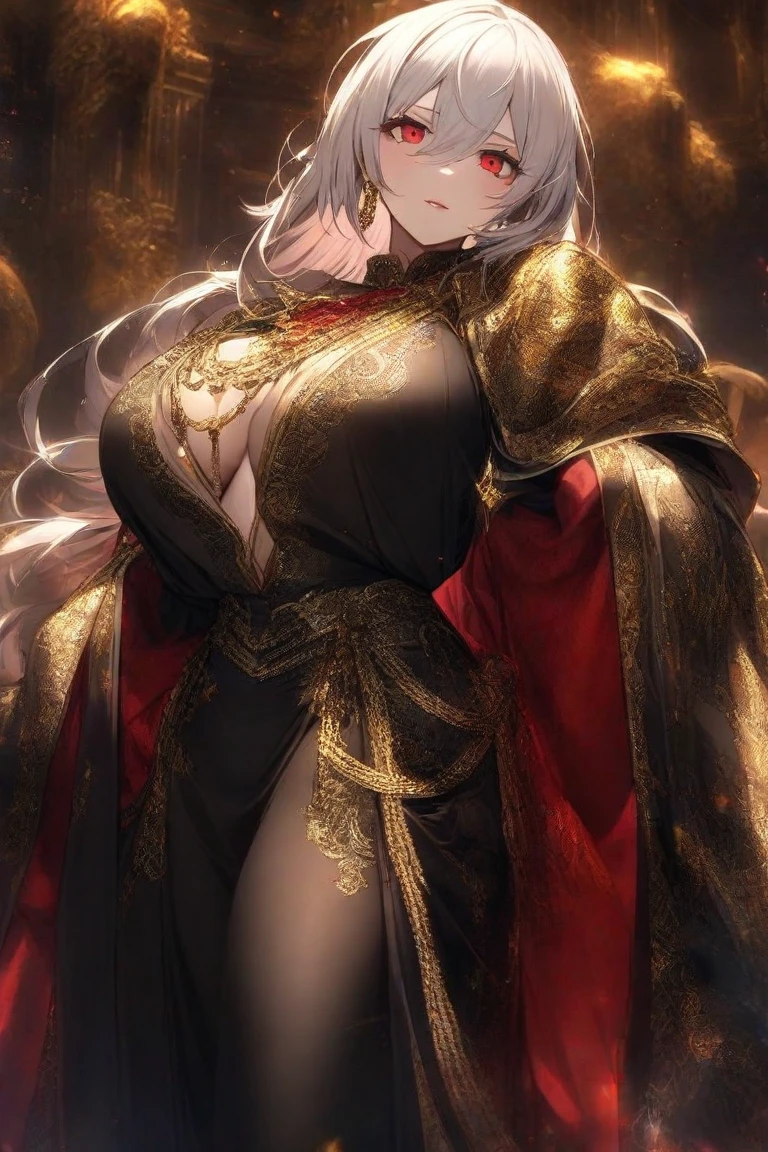 ((anime artstyle)),(Masterpiece),(Best Quality), (Super Detail),((Very Delicate and Beautiful)),Focus on character,Dynamic Angle,Looking at viewer,((Solo)),standing,(((full body))),(((one evil pregnant empress in gorgeous ball gown with voluminous skirt))),detailed face and eyes,((heavily pregnant)),((clenched teeth,blush)),embarrassed,jewel-like eyes,((Very Long voluminous Hair)),gorgeous embroidery and lace,See-through,ornate ruffles,luxury hair ornament,luxury and evil tiara with jewels,(gigantic breasts,Long breasts),full body,(((evil and dark atmosphere))),full body,heavily pregnant,(inside of prison),jeweled ball gown,(((gorgeous evil ball gown with voluminous skirt)))