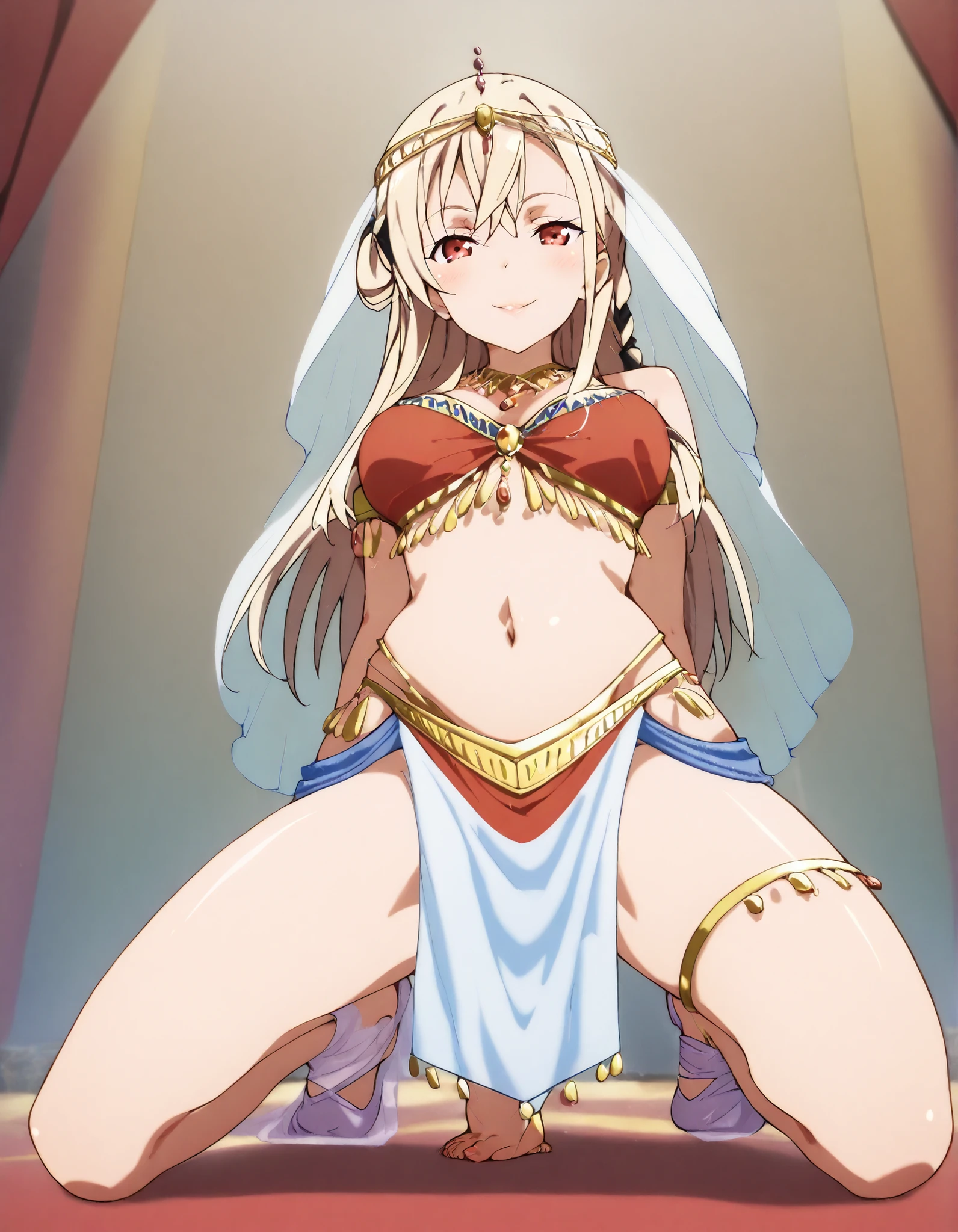 (1girl:1 . 5) , (Seul:1 . 5) , score_9 , score_8_haut , score_7_haut , source_anime , Official work , ultra-detailed , masterpiece , better quality , high resolution , beaux yeux , detailed eyes , Detailed face , beautiful detailed eyes ,HighSchool Fleet,Wilhelmina Braunschweig Ingenohl Friedeburg,Arabian Clothes , Arabian Dancer ,belly dancer costume,belly dancer outfit ,full body,golden jewelery,armlet, belly dancing,arabian theater,seductive smile, dancing with veil, dynamic movement,dance posture, seductive pose