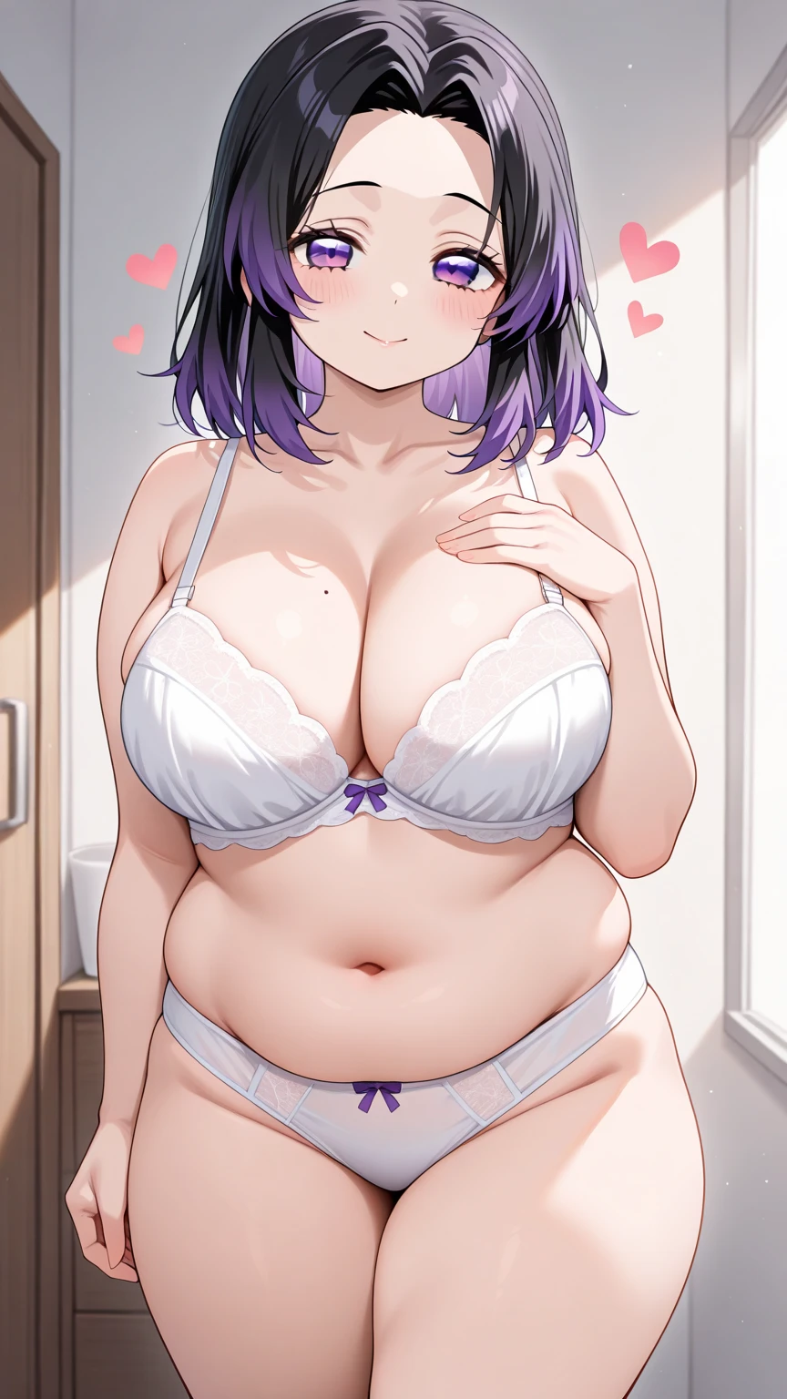 (masterpiece), (Highest quality), Perfect Eyes, Perfect Face, Volumetric lighting, One girl, Mature Woman, lingerie, smile, Blushing, Sweat, , Thick body, Bedroom.