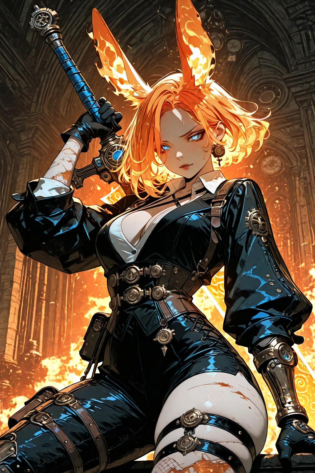 ((Best quality)), ((masterpiece)), ((highly intricate details)),beautiful, high quality, highres, absurdres, light difussion, intricate details, complex details, ((anime)), (anime:1.2) , (perfect face:1.3), extreme detailed eyes, colorful, highest detailed, vibrant colors, high contrast, (8K UHD:1.2), (photorealistic:1.2),(masterpiece:1.4), (best quality:1.4),extremely detailed wallpaper, highly detailed illustrations, ((1 Girl)), (best lighting) , (super-complex details) , 4K unified, (super-detailed CG: 1.2) , (8K: 1.2),(original), (masterpiece) , (best quality) , (reality: 1.3) , photorealistic, Octane rendering, (surreal: 1.2),(woman and man),(superheroine, zombie, long white hair, muscular , red and blue ????????, tall, athletic, beautiful, eyemask , big ????? , lightning shooting out of hands, angry, red sash, tattered clothes),(zombie male, skinny, tall, gold chain, long black hair in braids, glowing eyes tattered suit, tattered top hat), surrounded by zombies, graveyard background,