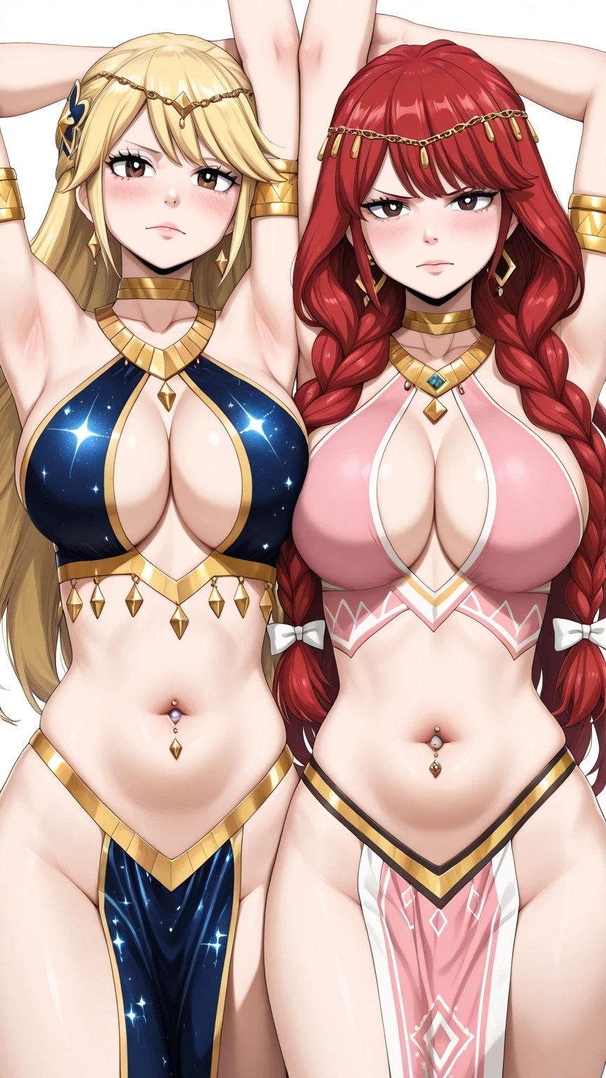 ((1 girls), solo, Big round , clevage, thighs, , realistic, pink hair, blonde hair, light green eyes, lip gloss, detailed face, amazing big eyes, eye details, big lips, eyebrow details, blush, confident, dominant, , smirk, naughty, mischevious face, HD, good quality, curvy, standing up, thick thighs, attractive, amazing body, perfect body, slim thick, bedroom, pjyamas, pink