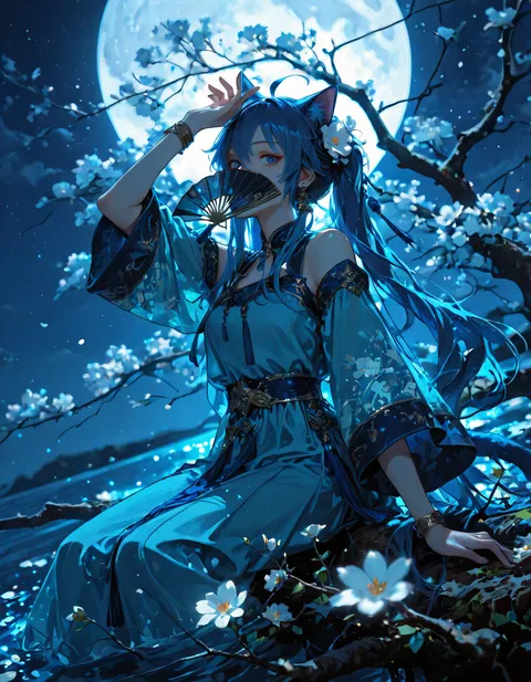 Volcaloid Girls Hatsune Kimono Night Theme 