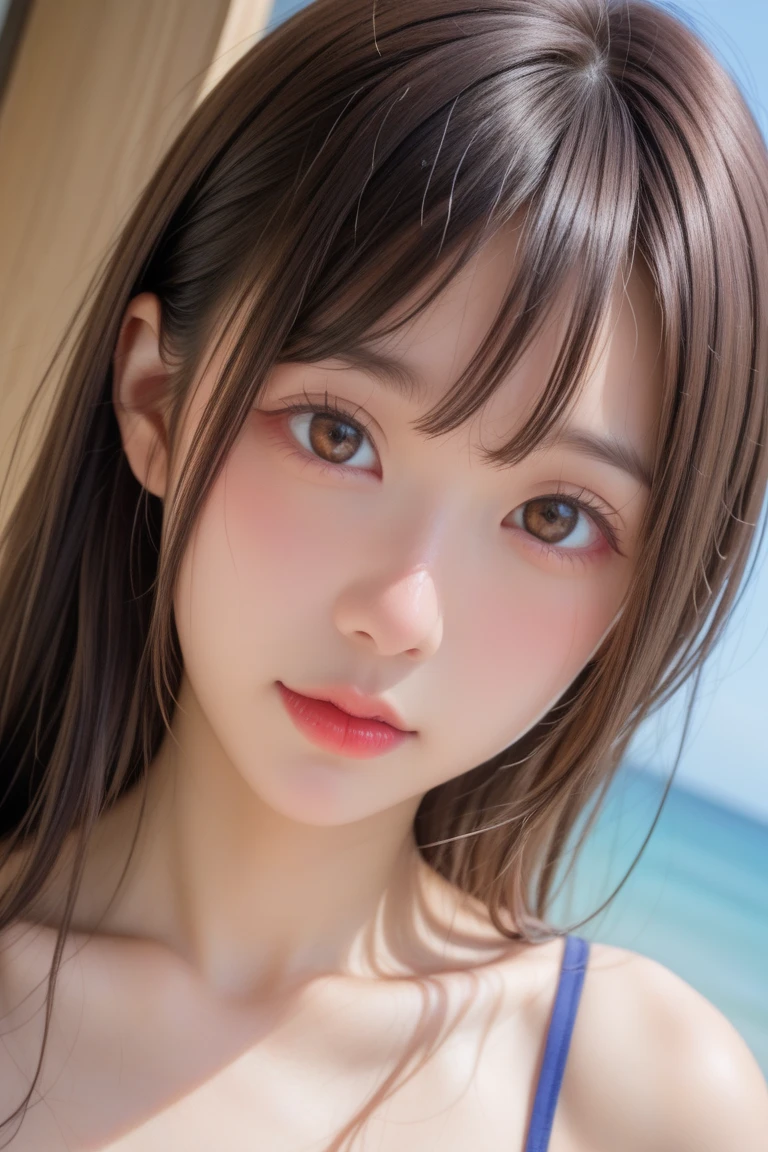 Woman with long hair and white swimsuit Chinese woman Realistic anime 3D style Photorealistic anime Cute realistic portrait Cute natural anime face Ultra realistic anime Photorealistic!!!!!!Art style realistic young anime girl beautiful anime face 3d anime realistic realistic anime girl render realistic beautiful big eyes