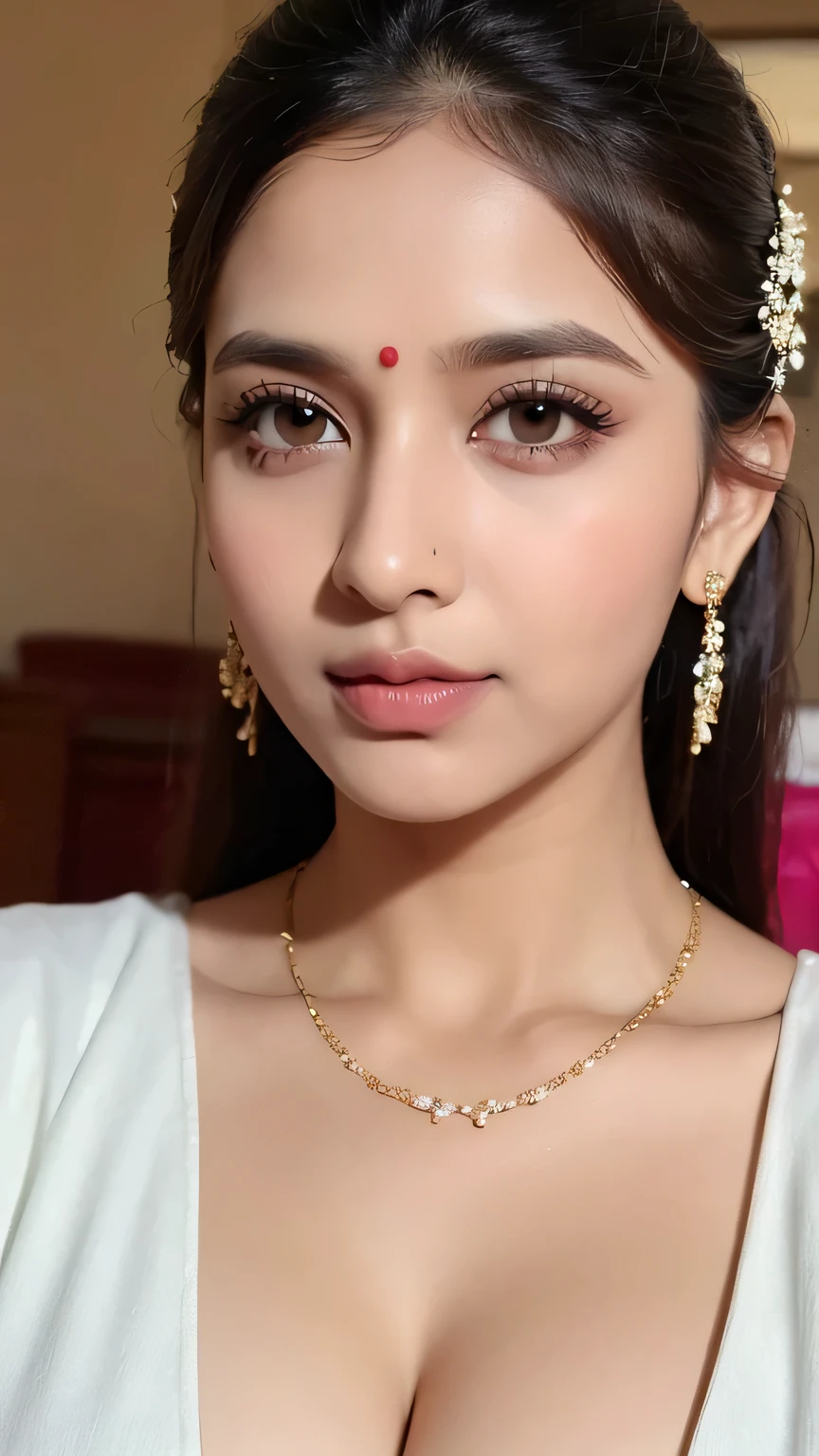 A mature Indian girl, very cute face, face of a beautiful indian housewife, standing in an Indian house lawn, desi household, midnight, darkroom, camera flash, gradient background. super curvy figure, well-defined curves, with beautiful breasts, mature breasts, gigantic breasts, perfectly shaped real breasts. Photorealistic, hyperrealistic, ultra-realistic real-life woman, ultra 4k quality, 8k, high resolution, ultra-detailed, Hd image quality, 4k image. detailed face, cutest face, most beautiful, pretty and delicately gorgeous, beautiful detailed eyes, perfect shaped eyes, long eyelashes, detailed lips, perfect closed lips, proper upper lips, symmetrical curvy lips, extremely detailed skin, realistic skin texture, shiny wet skin, extreme sweat all over skin, detailed sweaty skin, sweating heavily, sweat on belly, (soaked in sweat :1.2). Her hands are perfectly shaped, perfect fingers, perfectly shaped head features. Cinematic lighting, dramatic lighting, bright light. Indian bridal makeup, beautiful makeup face, heavy face makeup, eyeliner kajal, eye makeup, red bindi on forehead, curly hairbun, hairstyle, light jewelry. Wearing an Indian traditional dress salwar, punjabi salwar suit, proper patiala suit, realistic Indian salwar, cotton salwar, proper full-body salwar, beautiful floral salwar, perfect salwar covering body properly, full-body salwar kamiz, beautiful embroidery pattern on salwar, salwar colour palette: pink, red, proper salwar sleeves, half sleeves, intricate zari work on borders, delicate sequin embellishments, subtle mirror work accents, elegant tassel details, embroidery, traditional churidar-style pants with fine pleats, show half body, realistic body. Closeup, face closeup