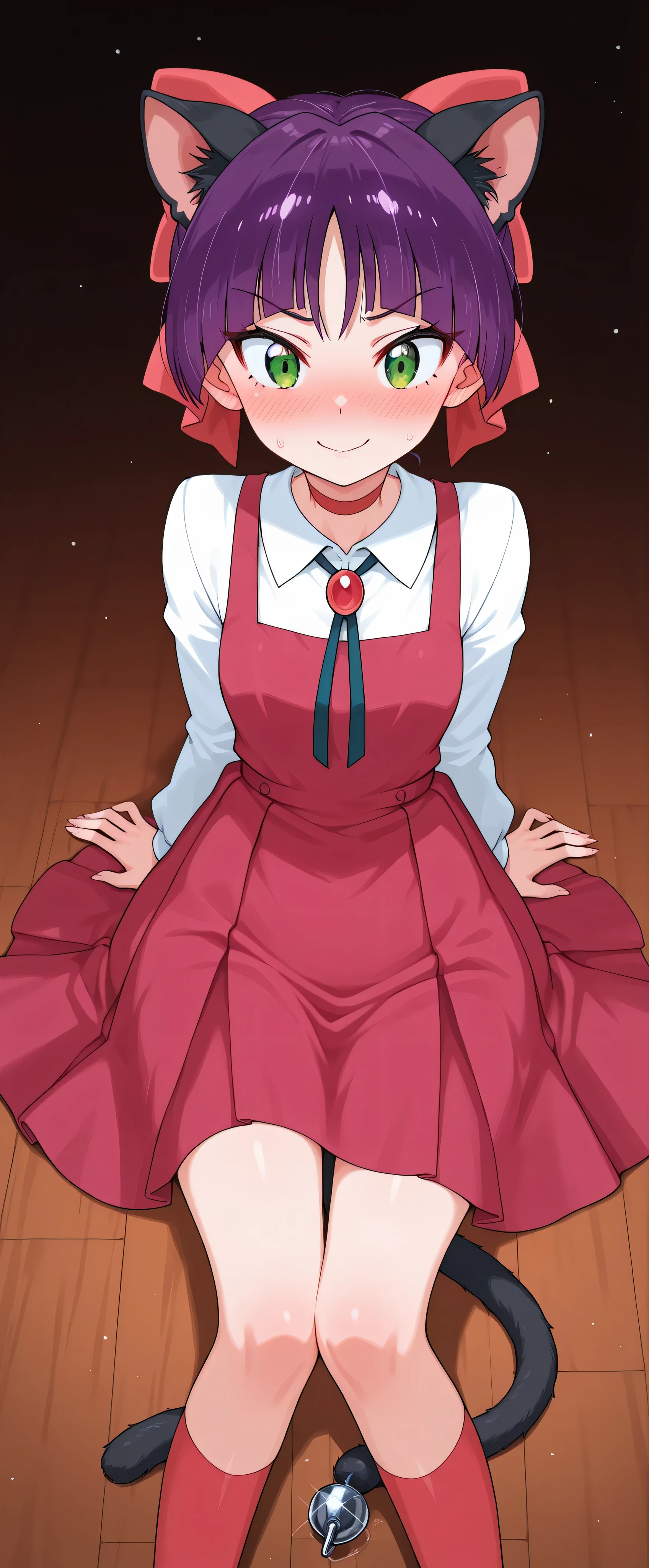 high resolution, Adult Women , Good Lighting, Despicable, , (I haven't taken off my clothes), (((School Uniform))), (()), ((Cat ear girl,GeGeGe no Kitaro)), (), Abdominal area only, (),  ,  cute face, I' m I'm so embarrassed that I blush, smile yang, (()), ((wearing a pink baggy t-shirt Clear))( in the park)()((anal plug tail))3xt3nd3dupsk1rt  、Long Skirt Hem、Dress up 、