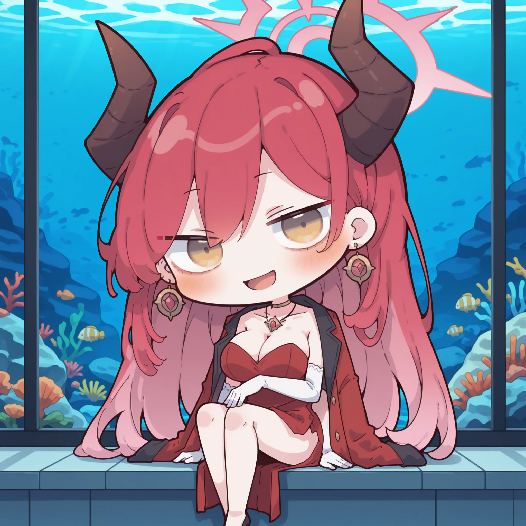 Rikuhachima Aru im Chibi-Cartoon-Stil