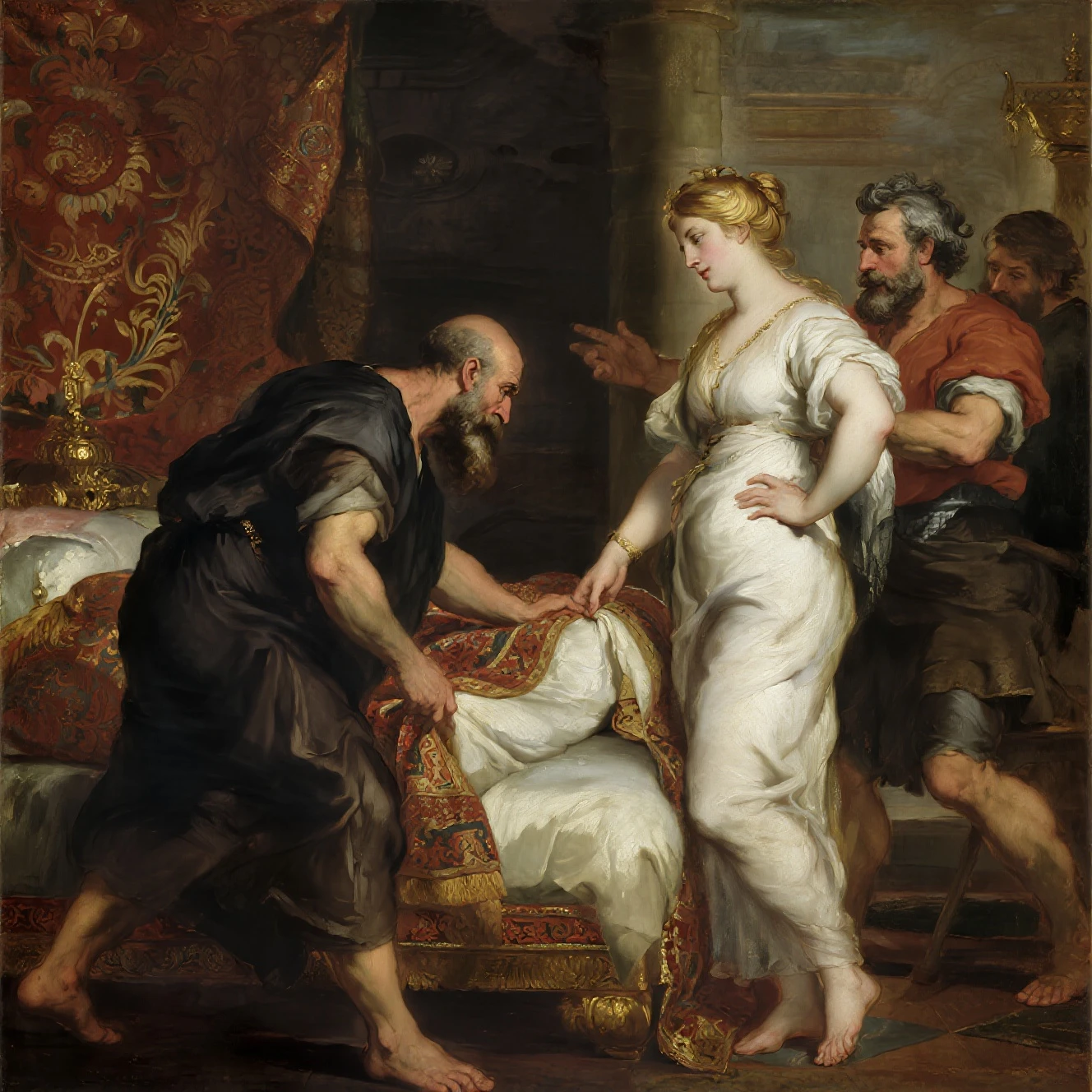 <lora:carracci_pony_v1:1>   'achille and briseis' by carracci agostino in,nude painting \(nu\) \(genre\),baroque \(style\),hetero,monochrome, score_9, score_6_up, score_7_up