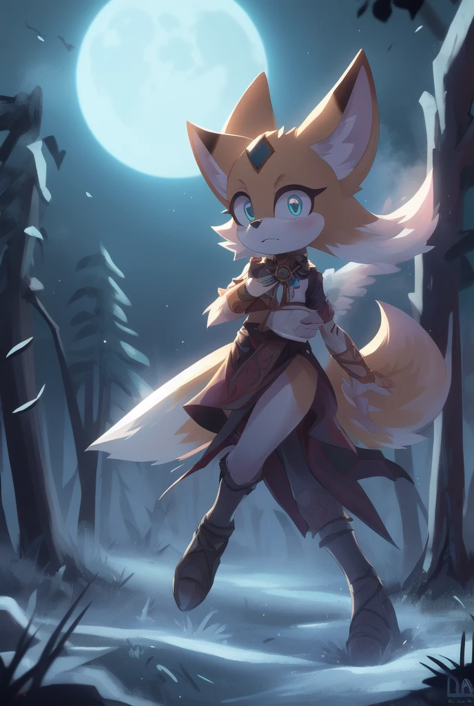 uploaded to E621, beautiful and detailed portrait of an anthropomorphic vixen ((female))), (detailed averi), (detailed lighting), (detailed fur), (detailed breasts), BREAK, (cinematic lighting), ((detailed background)), ((depth of field)), (half body shadow), ((looking at viewer)), [backlighting], [detailed ambient light], [ambient light on the belly], [realistic proportions], [, adult, ], [sharp focus], (), (shaded), (hi res), ((masterpiece)), (Averi, Fox girl), (anthro, fluffy fur), anthro fox girl, body fur, curvy, sexy, nice, cute, hot, sassy, sassy hips, (Averi, Fox girl), green eyes, solo, blush, smug smile, forest, trees, lightning, night, rain, wet fur, flat chest, chest fluff, striped thigh highs, colorful thigh highs, high socks, thigh high socks, striped high socks, legs adorned with colorful fabric, speech bubble, heart, hearts,  pose, sexy pose tail tip emanating magnificent magical fire, scarlet fire encircling the tail tip, fiery tail tip, fiery magical tail, magical tail fire, dark hooded red cloak, red cloak, rugged broken clothes, clothes being blown by wind, wizard's hat