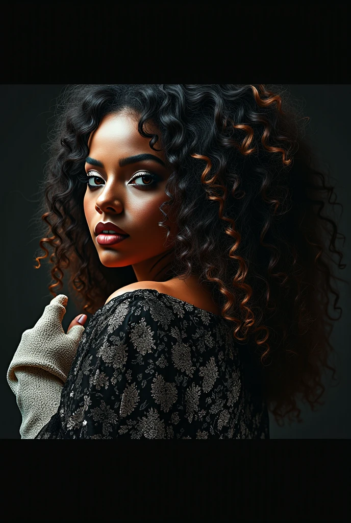 taken with iphone camera BREAK selfie medium shot of a beautiful young woman, brown skin, BREAK (ombre: 1.3) curly hair BREAK film grain, medium quality --auto --s2