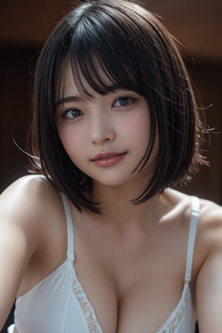 (Highest quality), (masterpiece), highly detailed, A nude Riho Yoshioka has a thick penis sticking out from the front and resting it on her tongue, Oral sex,  body, Eyes that are evenly shaped, Big eyes, Droopy eyes, A dreamy look, Cum on her face, she does shy smile, she is blushing, Beautiful mouth, Beautiful penis, get creampied, Swimsuit, A simple background with just a sheet,
