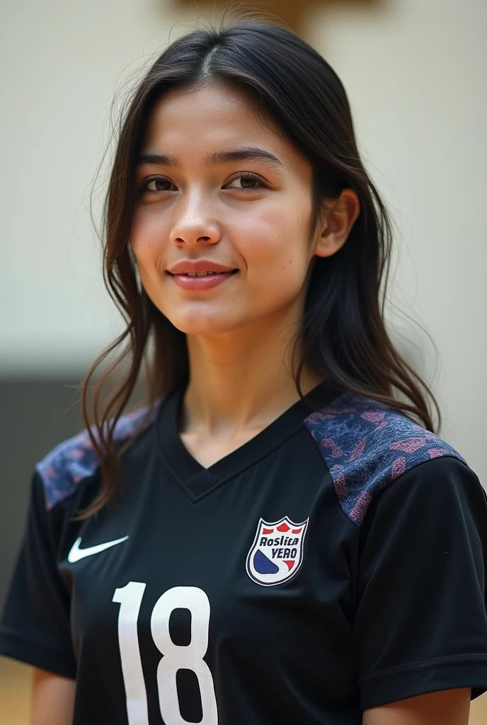 14 year old girl with stained volleyball uniform 