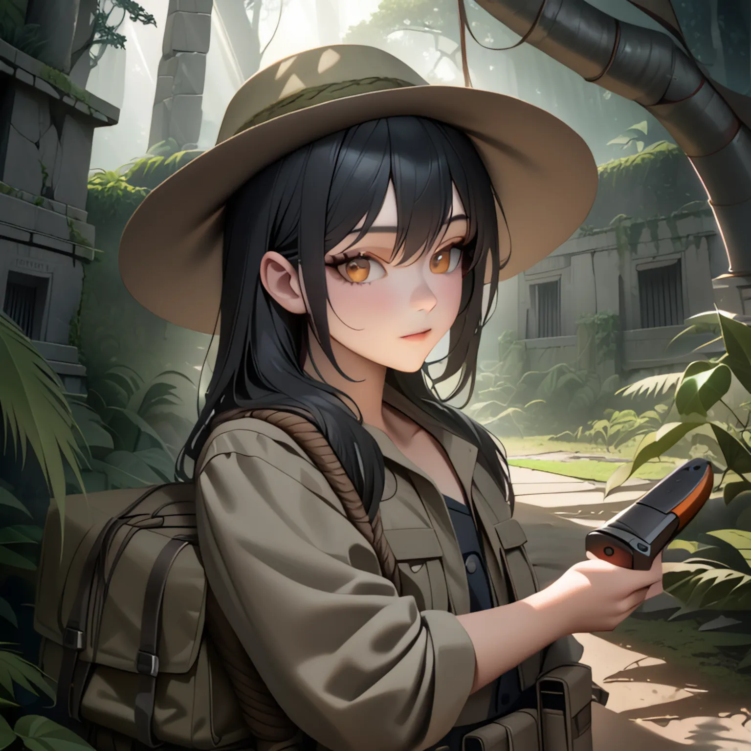 정글 야생 애니메이션 소녀 AI