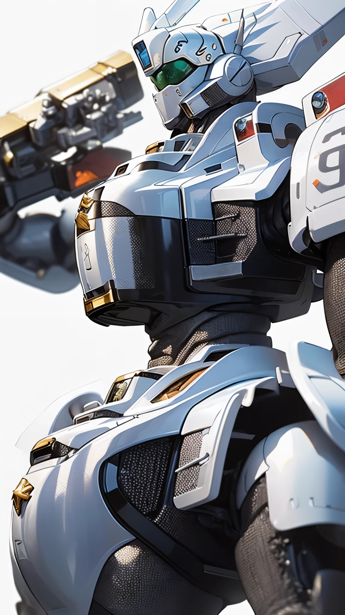 masterpiece,Highest Quality,Super Detailed,high resolution,high resolution,4K,4K portrait,8k,8K Portrait,Unity 8Kの壁紙,extremely detailed CG Unity 8Kの壁紙,realistic,Original photo,Portrait Photo,photorealistic,Gloss、hydraulic cylinder、Intricate Details, Photo by Pro ,Accurate anatomy,(((Perfect replica))),(((simple white background))),(((upper body))),AV-98