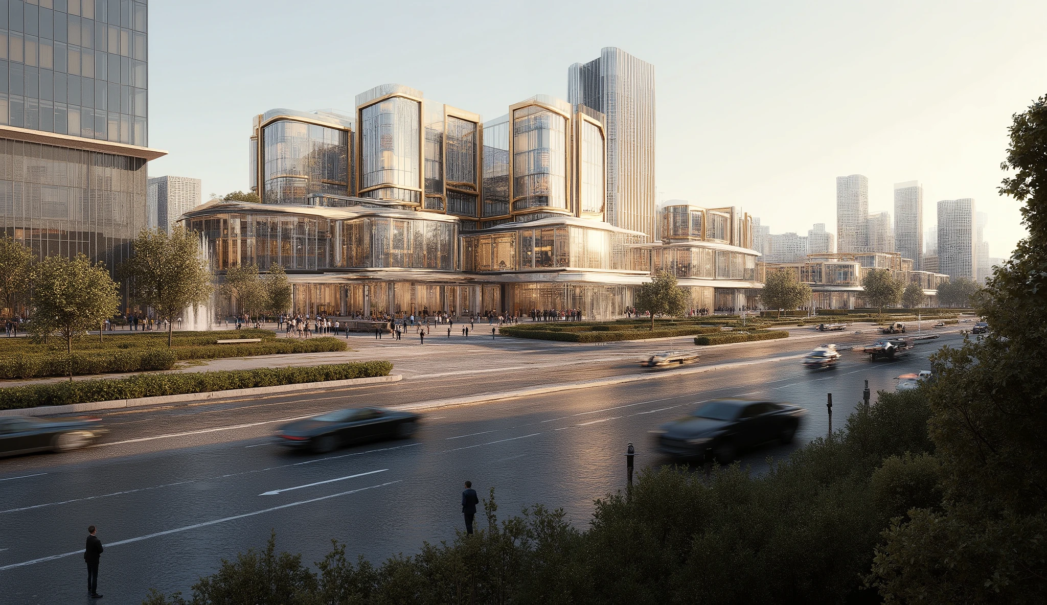 a row of opulent mansions, beautiful gardens, detailed architecture, ornate facades, manicured hedges, lush flower beds, stone fountains, cobblestone pathways, impeccably landscaped, golden gates, elegant entryways, towering columns, stained glass windows, baroque styling, photorealistic,masterpiece,8K,hyperdetailed,4K,ultra-realistic,cinematic lighting,dramatic shadows,warm color palette,vibrant colors,golden hour