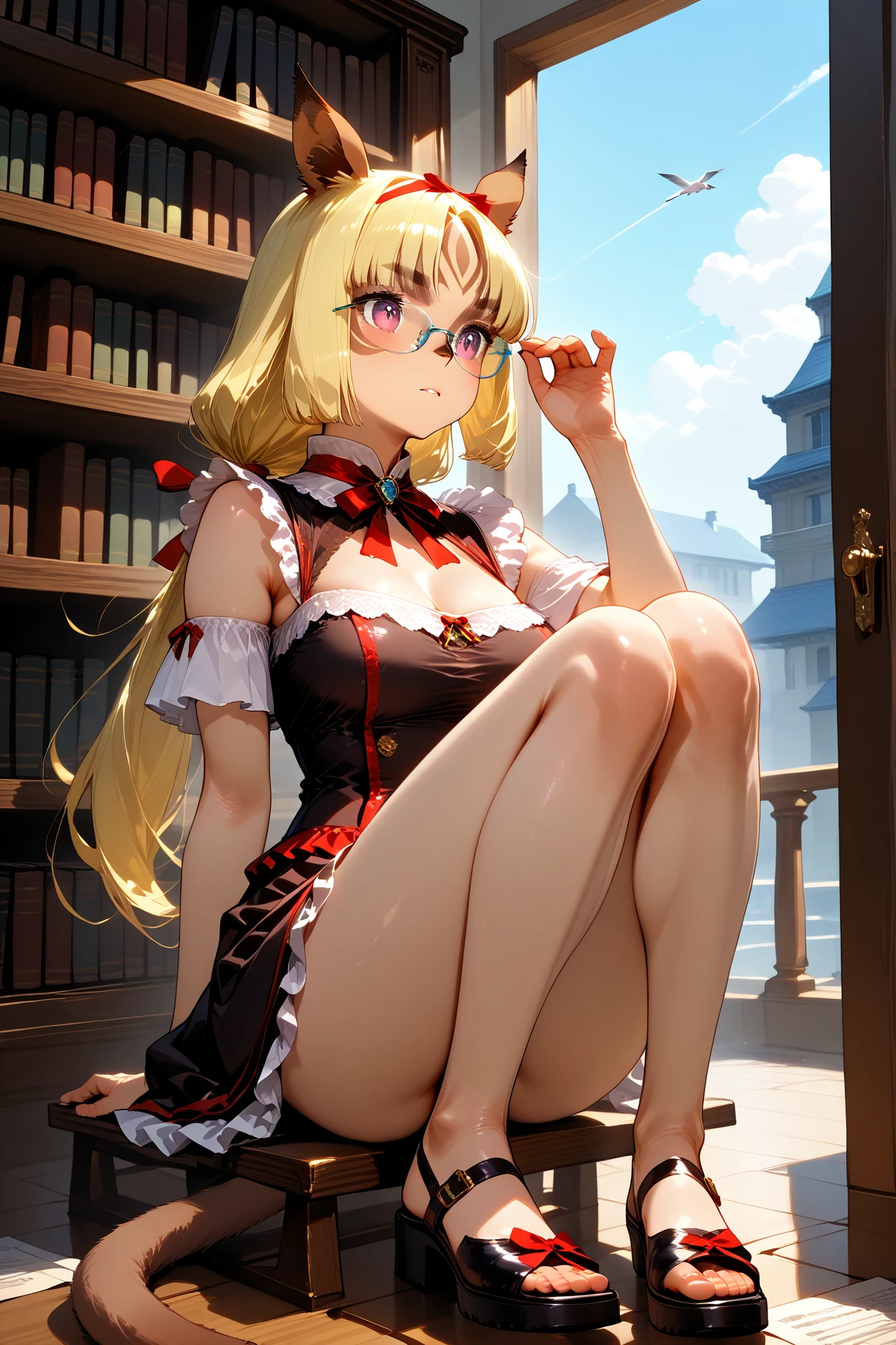 official art, masterpiece, sharp focueautiful gorgeous cute Korean woman:1.3), (beautiful cute korean:1.5), (beautiful amd aesthetic:1.3), korean beauty, Delicate and beautiful hair and eyes and face, realistic, ultra detailed, beautiful girl, blue sky, glow white particle, (sidelighting:1.2), sun light, white cloud, detailed clouds, slender, Lovely very  and very large ,showing pink slip and lovely lips, (((shy and aroused, pink Star-shaped pupils, pink eyes)), (((Cuteness:1.5)), scenery, long straight hair,  facial expression, build (Hotelscape:1.7), dynamic hair, blonde long straight hair, detailed hair, streaked hair, glow pink eyes, sitting elegant near rivers (shoulder strap+Ascot dress+red off shoulder blouse), white long socks, pale skin, epic scenery, hair ornament, Princess white gloves, appealing, reading diary 