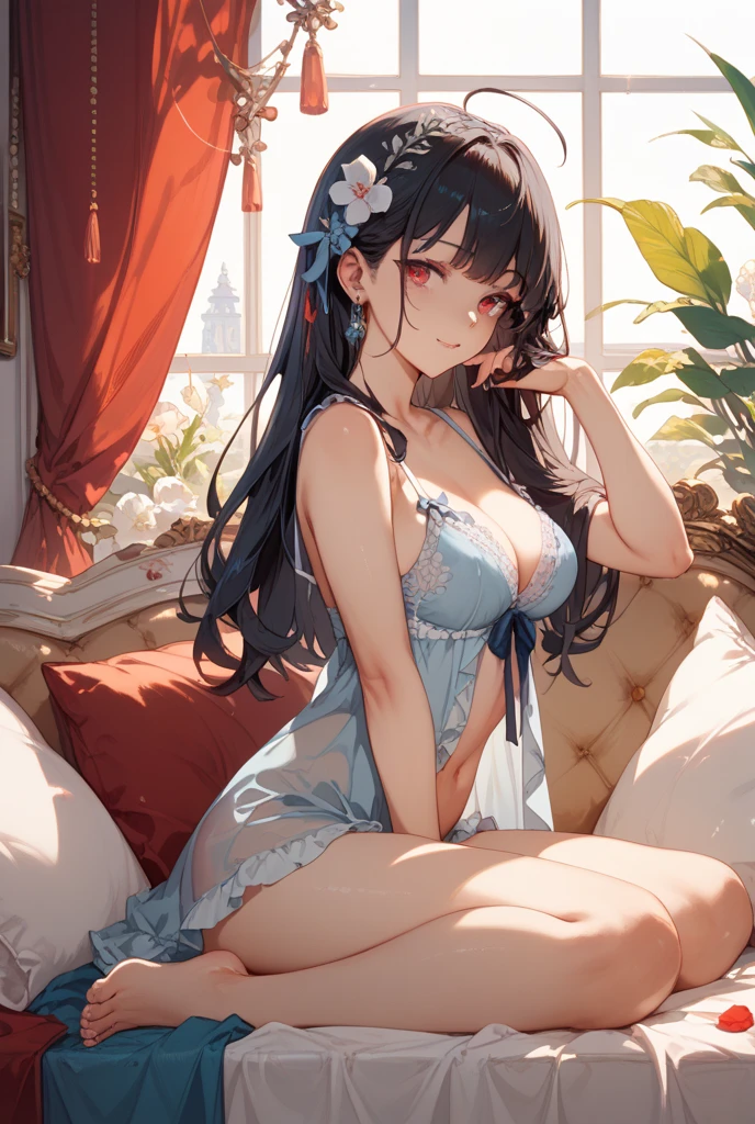 Japan woman in lingerie sitting on bed,  gravure idol, Beautiful attractive gravure idol, Beautiful attractive gravure idol, Gwaites style artwork, extremely detailed art germ, random pose,range murata and art germ, very detailed fan art, IG model | art germ, in kimono, Black-haired Sui Ishida, style art germ,Healthy, radiant skin!!, shiny silver,Japanese-style house,on the bed,Mole under left eye,Cute freckles on the cheeks,((beautiful skin)),((skin texture)),((real skin feel)),(Decorative detailed bra , sensual )