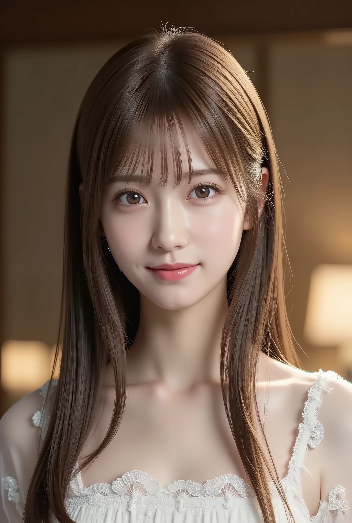 1girl, long hair, straight hair, bungs, from front, full body