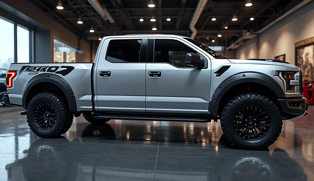 F150 Rapter Side View Ultra-realistic 8K image of the 2025 Ford F-150 Raptor, full side view ...