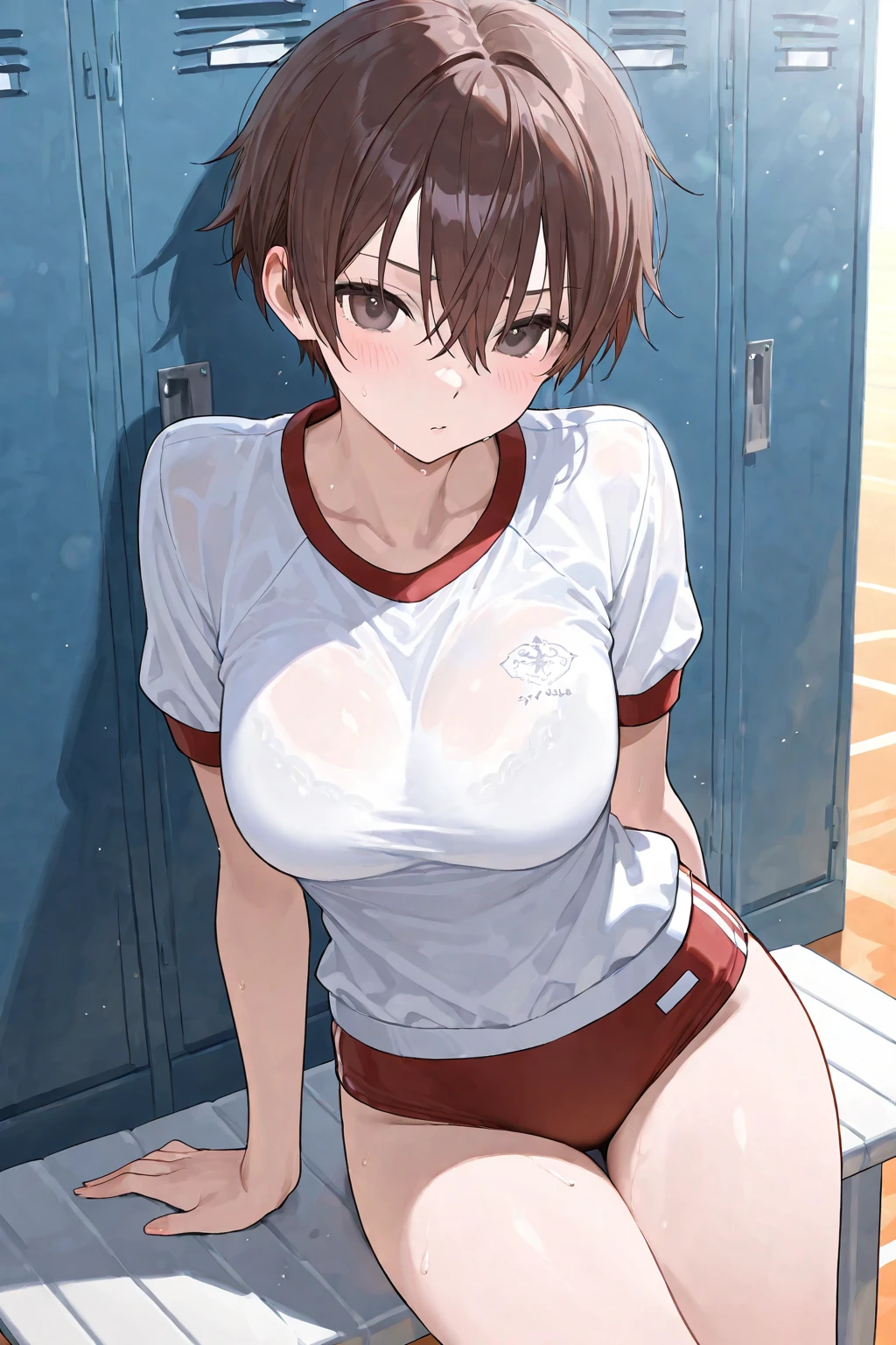 masterpiece, best quality,anime style, 1 girl,(((slender body))), (((small eyes,small ))),(((baseball uniform,glasses))),(((()))), (beautiful face), (((short hair))), (((straight hair))), ((((black hair)))),detailed beautiful skin, (perfect hands, perfect )