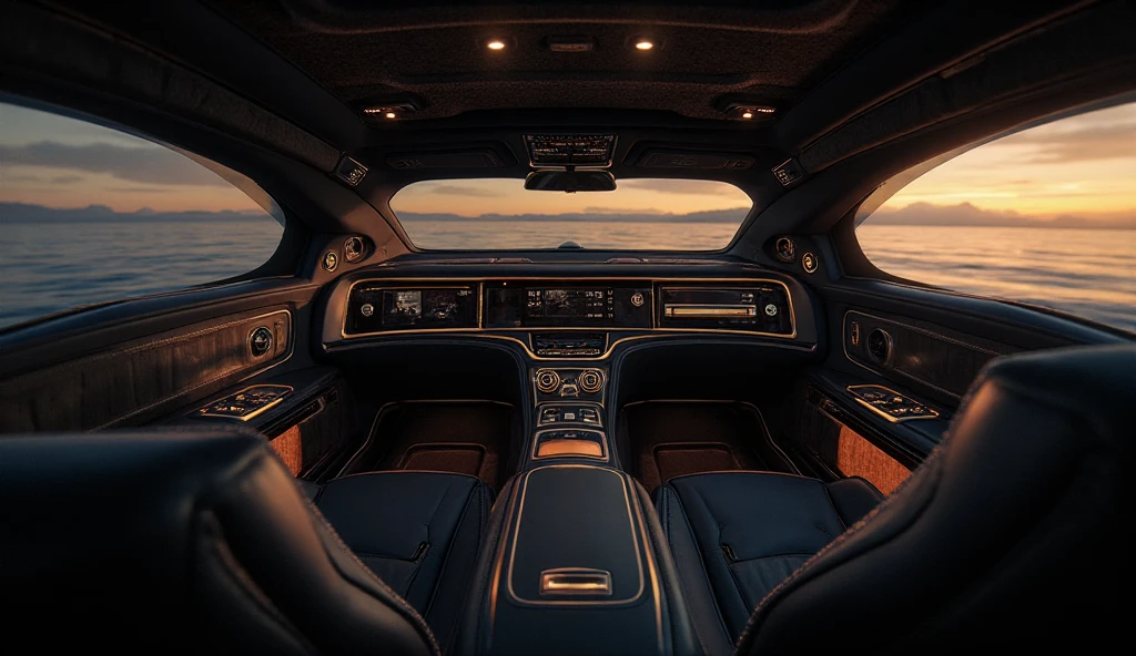 Rolls Royce boat tail car interior view color black ma 