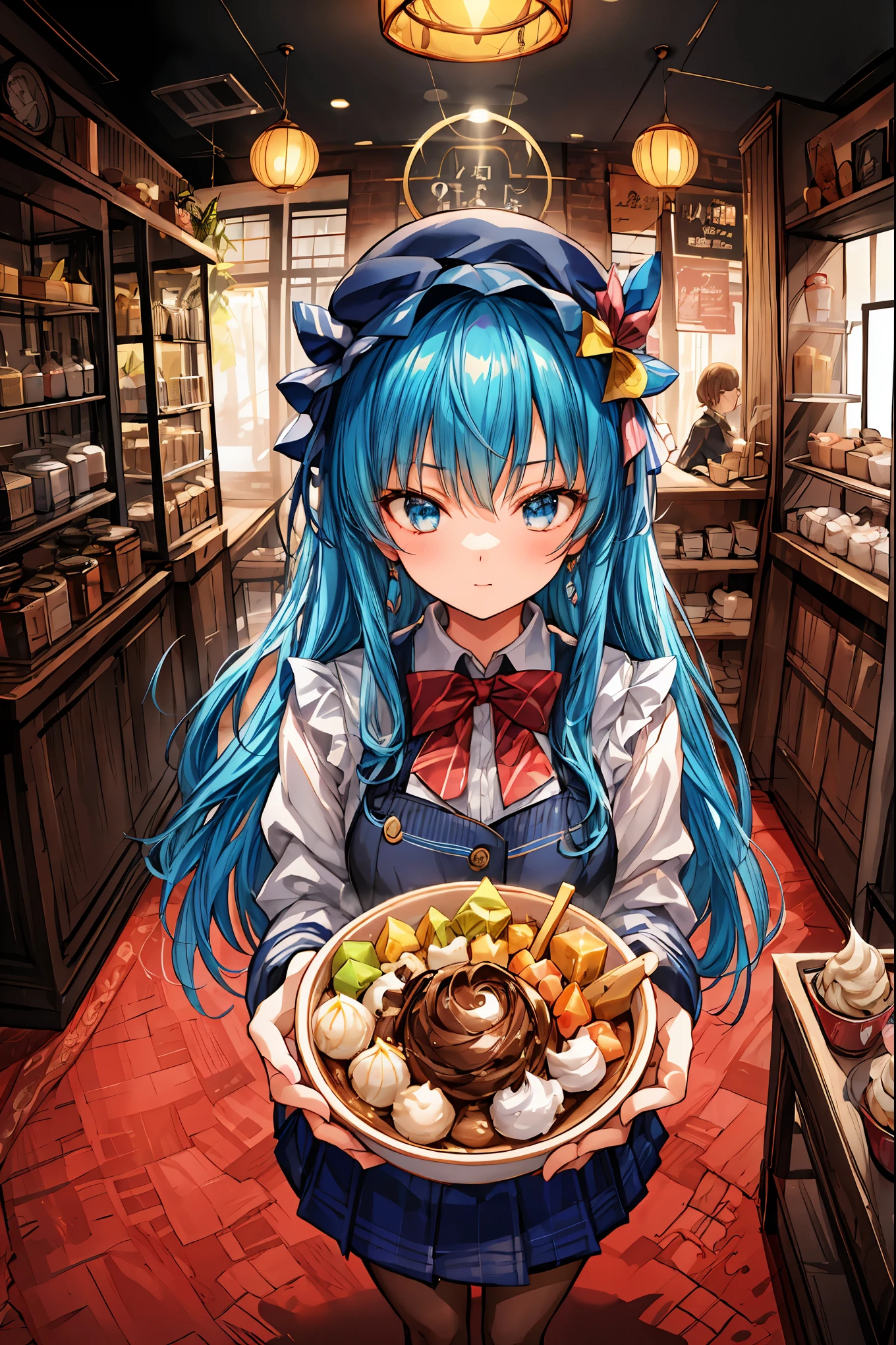 ((((soft serve)))),high school girl, blazer,Veil in the hair,((Fine Dining Shop)),fortune telling after eating, Fortune Teller,(( Fortune Tellerの神秘的な衣装)),((from above:1.2)),high-end restaurant,Late Night,High Quality,4K resolution,HD,extreme detail depiction,Realistic,Textures Like the Picture,studio lighting,Natural Bokeh ,dramatic lighting,mysterious atmosphere,Occult,secret fortune-telling,astrology,Fortune telling ceremony, Fortune Tellerの結晶玉,Fortune telling accessories,Night view,All,neon sign,high-density colors,bright colors,beautiful eyes,A delicate smile,Textured Skin,masterpiece,Kilo,best quality,gentle and beautiful woman,