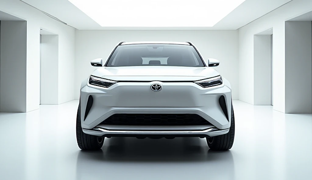 Catalyst Rava 4 A front view 2025 toyota rava4 in white colour in show room - SeaArt AI
