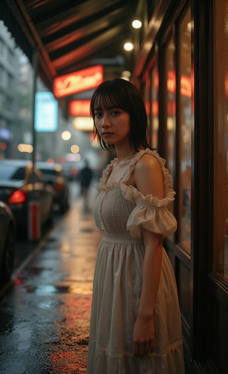 (8k, RAW photo, best quality, masterpiece:1.2), (realistic, photo-realistic:1.37), professional lighting, photon mapping, radiosity, Korean Doll, park, white summer dress