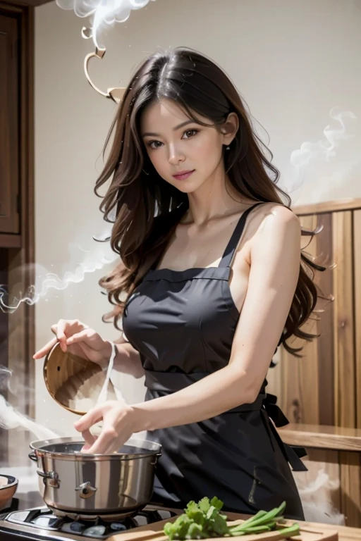 lesbian　Beautie　chineseidol　40 years　married woman　cuisine　Ultramammy　pubick hair　Nasty smile　Futanari　String pants　toppless