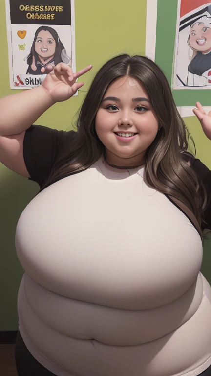 4k, 1 bunny girl mature, japanese, 45 years old, ????, ???????, looking at viewer, shoot from front, full body standing, arm behind back, Obese, Plump, bombshell, Enormous ???????, Sagging ???????, ????????????????, puffy ??????, miky dark ??????, large ??????, Pubic hair, Overweight Body, Bulky ?????????? waist, Flabby, Postpartum, long hair, shibuya ganguro, yamanba make up, pink bunny ear, pink fundoshi, ??????? slip from costume, necklace, in crowd bunnygirl contest