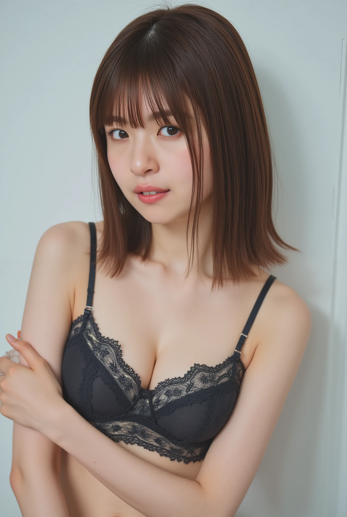 (no access),Beautiful 24-year-old Japanese girl,((scrolls,dark brown hair,short bob :1.5)),she has a hot hourglass body shape with and bubble butt,(looking at the camera),black eyes,realistic fine face,Beautiful woman ,,fine face,Masterpiece, Characteristics,Realistically Beautiful 8k High Resolution Models,long hair,hourglass body shape,strong body,
((wearing grid girl clothes of f1,Full Body:1.5)),High Realistic Photos, Most Skin Revealed,