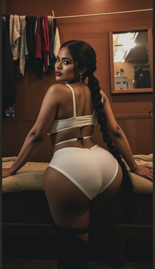 Highly detailed RAW color Photo, 4k, high-res, masterpiece, best quality, two beautiful indian girls touching each other, (very beautiful face:1.6), (well proportioned face:1.6) (very wide ????:1.6), (huge thighs:1.6) (huge ???:1.6) (detailed skin), (detailed lips), (detailed teeth), (detailed eyes), (India:1.4), (real setting) (detailed face), (mouth closed), (curvy:1.6), (strong:1.6) (abs:1.6) (????????????:1.6), (???????????) (cleavage:1.6) (oversized ???????:1.6) (big ?????) (?????????????) , (DDD Cups), (thin waist:1.6), (super thin waist), (small waist), (extremely tiny waist), full length, standing, detailed eyes, (detailed teeth), mouth closed, closed mouth, depth of field, soft lighting, masterpiece, best quality, intricate, (bloom:0.7), particle effects, raytracing, tone mapped, highly detailed, smooth, sharp focus, soft lighting, cinematic, 8K, realistic, (highly detailed background:1.4), finely detailed skin, sharp focus, (cinematic lighting), morning, soft lighting, (indian woman:1.6), dark skin, brown skin, short hair, heels, (heels:1.6), (full length ???????????:1.6) (victoria's secret ?????????:1.6) (?????:1.6)