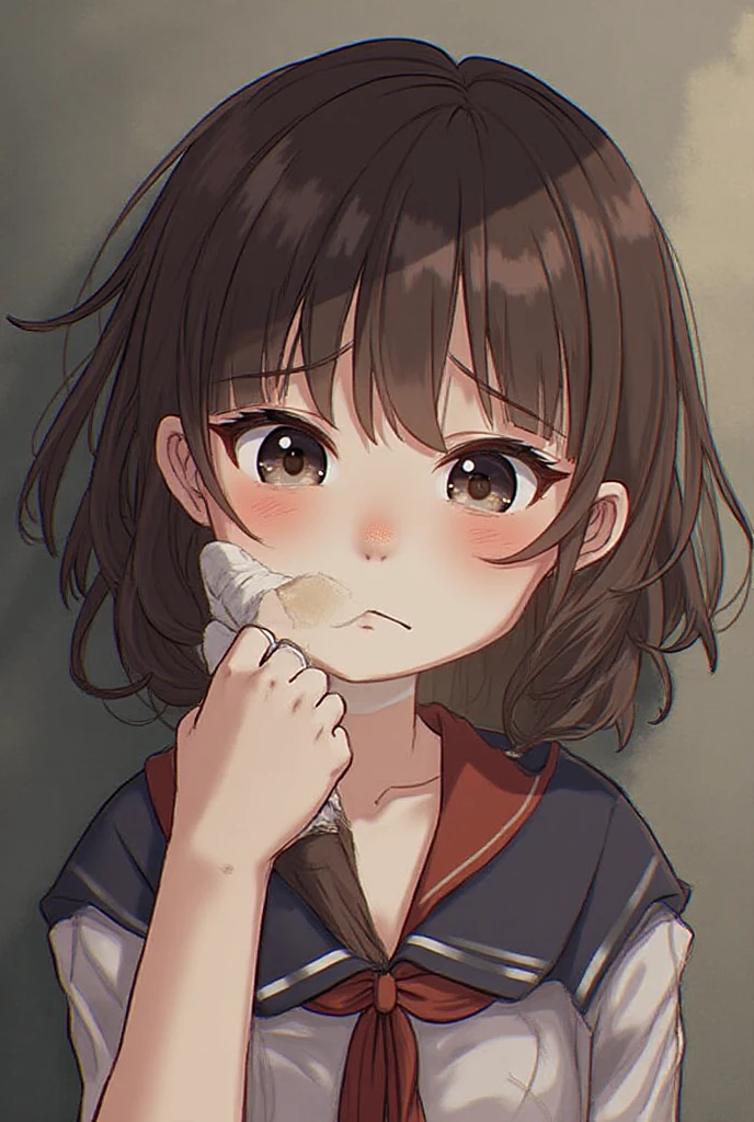 Hinata Hinata with an oily face