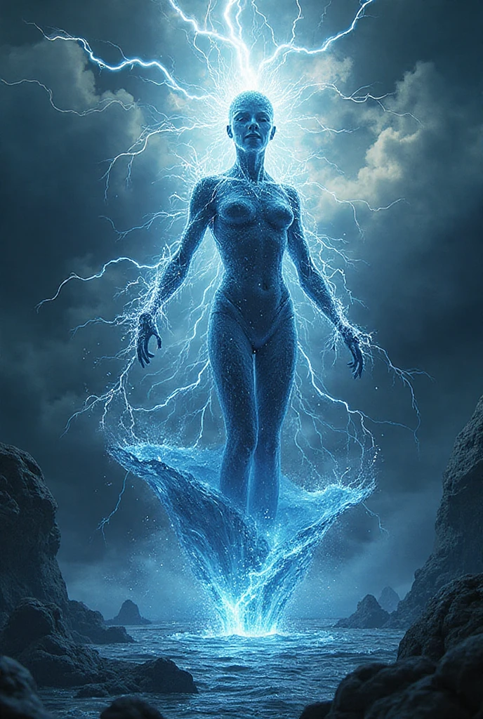 <lora:Ligthning_IL:0.8> mad-lghtnng, Ghost floating in a dark cave engulfed by bright, crackling lightning, surrounded by shadows. Dramatic, cinematic lighting highlights eerie details, with bolts of energy illuminating the ghosts translucent form.