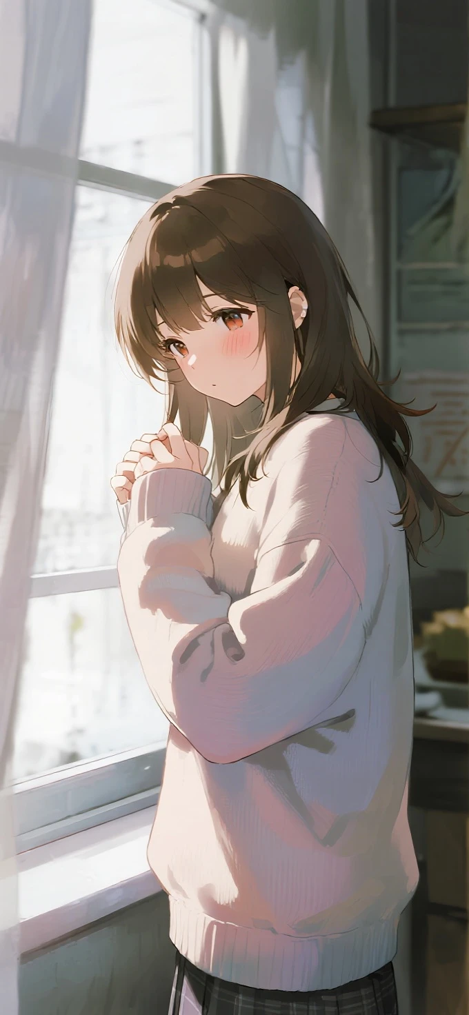 I can see the whole body,satono diamond,umamusume、facing this way、((I can see white ))、((small ))、,A sheer white camisole、pleated 、black knee high socks、loafers,(highest quality、4k、8k、high resolution、masterpiece:1.2)、Super detailed、(photorealistic:1.37)、Portrait、sharp focus、feminine、delicate、white skin、subtle curves、gentle expression、soft lighting、Bright colors、artistic atmosphere,