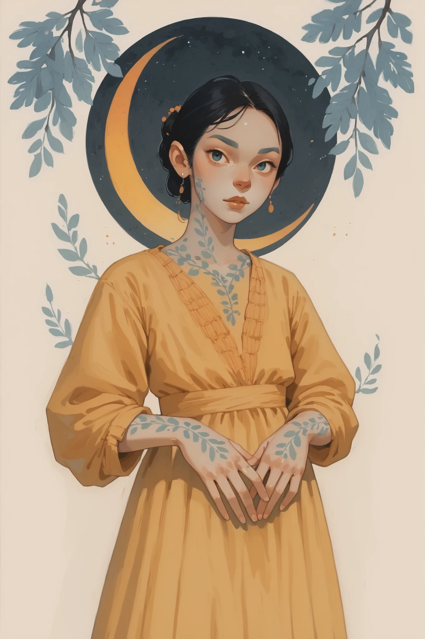 score_9, score_8_up, score_7_up,1girl, darkrealmone:1.5, flat painting, msmln, character sheet, extreme angle pov,, dynamic pose, standing on a white background:1.5, 2d art, flat illustration, thick gouache painting, perspective, fadding depth, cnrmn style