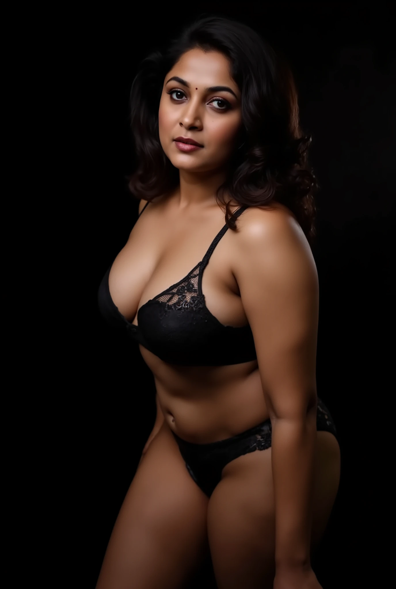 Actress Ramya Krishnan In black bra and  